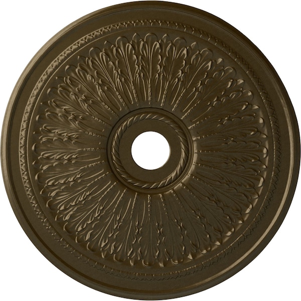 Ekena Millwork Oakleaf Ceiling Medallion (Fits Canopies up to 6 1/4"), 29 1/8"OD x 3 5/8"ID x 1"P, Brass CM29OABRS - main
